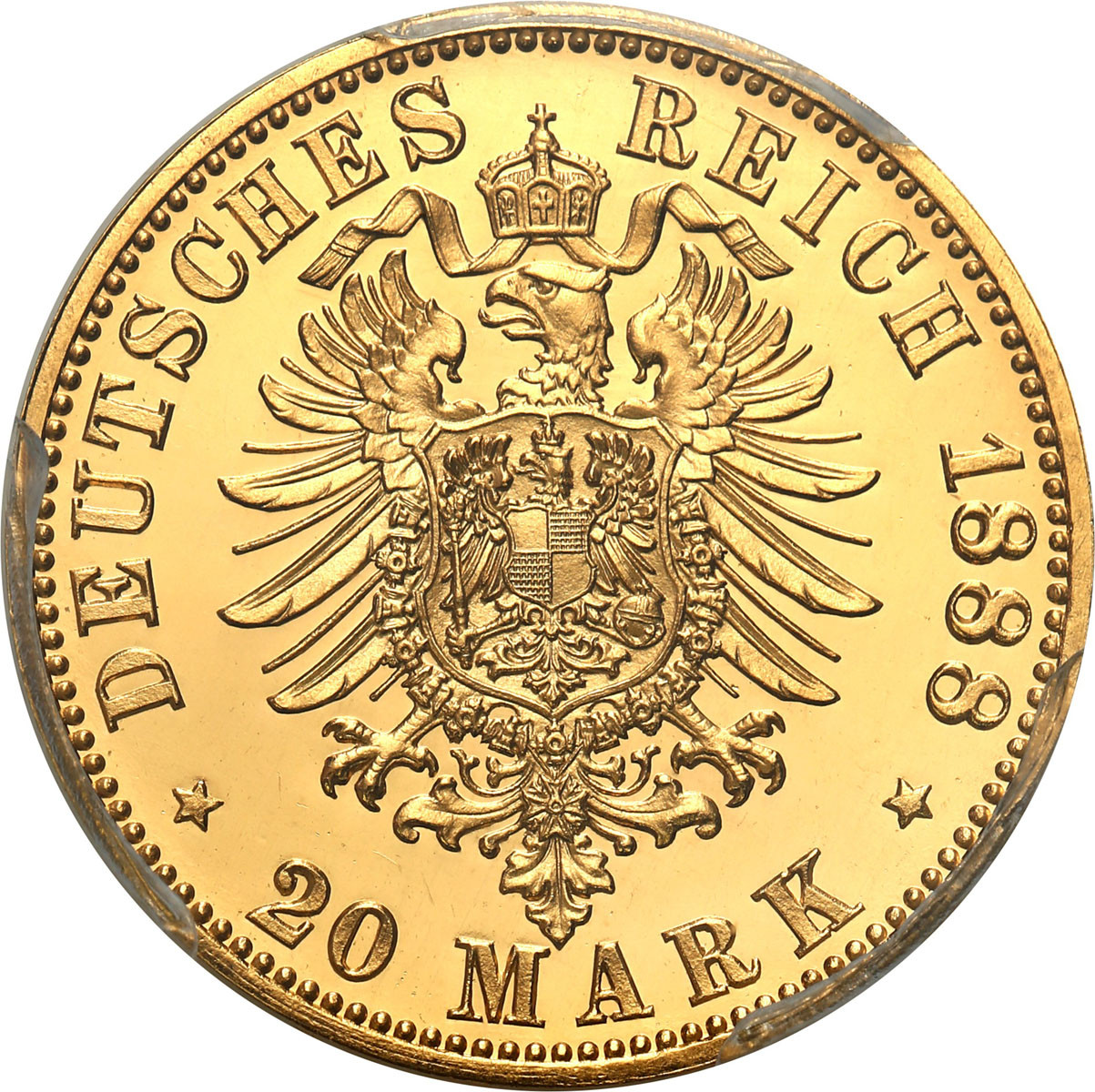 Niemcy. Prusy Friedrich III. 20 marek 1888 A, Berlin PCGS PR65 CAM (2 MAX) - RZADKIE